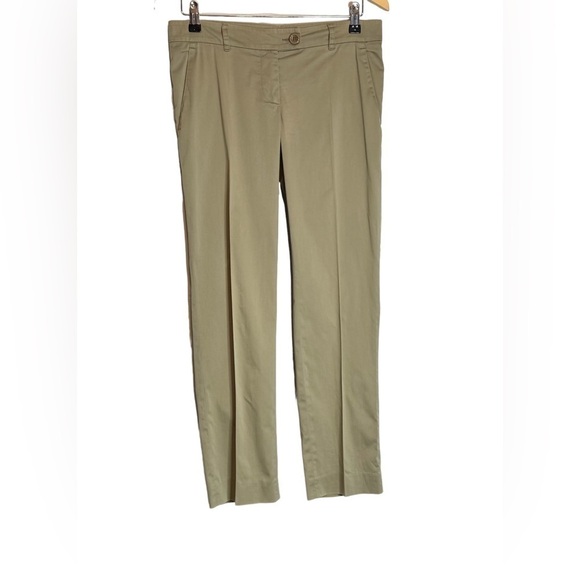 Moschino Cheapandchic | Khaki Straight Leg Pants Front Pleat Low Rise Button Zip - Picture 5 of 10
